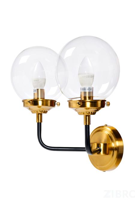 K2KG0521W-2 Бра Simple M латунь, стекло прозр. 32*23*h32 см 