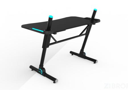 Стол геймерский компьютерный игровой для геймеров TopChairs Storm LED черный 