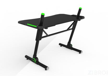 Стол геймерский компьютерный игровой для геймеров TopChairs Storm LED черный 