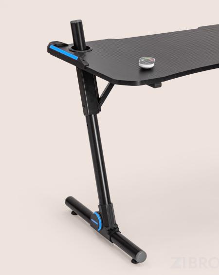 Стол геймерский компьютерный игровой для геймеров TopChairs Storm LED черный 
