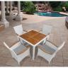 Комплект плетеной мебели AFM-440A 90x90 White (4+1) 