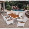 Комплект плетеной мебели мебели AFM-460A 150x90 White (6+1) 