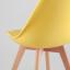 Стул Frankfurt желтый, сиденье из сочетания пластика и экокожи, ножки деревянные 