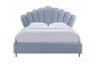 N-BD1913-160 GR Кровать велюр серо-голубой 214*224*141см 