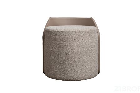 Пуф Bruno букле/иск.кожа бежевый Orso BEG+Enzo260 50*50*51см 