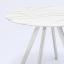 Стол обеденный Хьюстон круглый, стеклянный столешница белая с рисунком под мрамор 