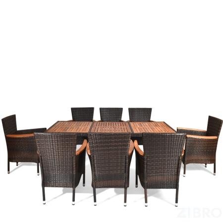 Комплект плетеной мебели AFM-480B 200x90 Brown (8+1) 