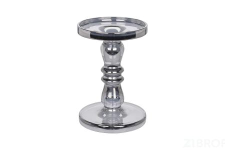 DP2012160 Подсвечник стеклянный дымчатый d13*20см 