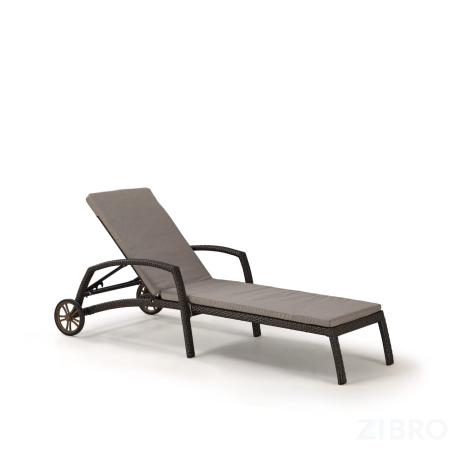Шезлонг-лежак плетеный A35A2-W53 Brown с матрасом 