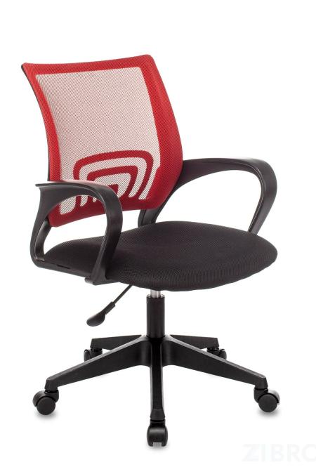 TopChairs ST-Basic офисное сетка/ткань красный крестовина пластик механизм Пиастра 