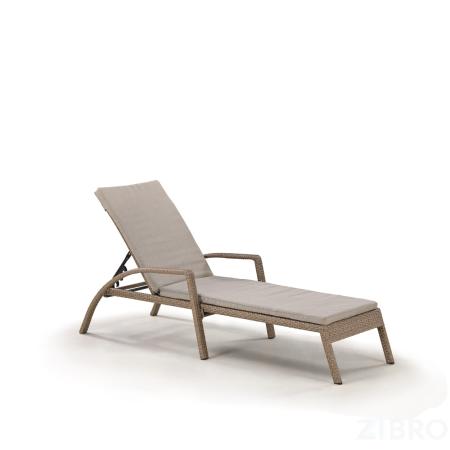 Шезлонг-лежак плетеный A30B2-W56 Light Brown с матрасом 