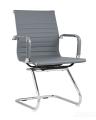 Кресло для посетителей TopChairs Visit серое, обивка из экокожи, металический каркас 
