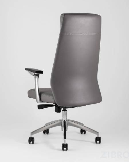 для руководителя TopChairs Armor офисное серое обивка экокожа крестовина металл 