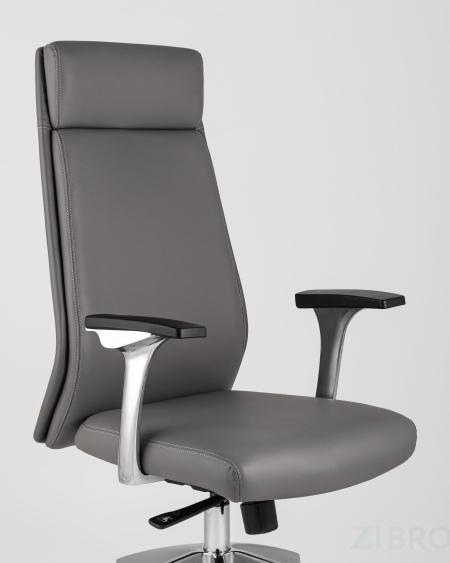 для руководителя TopChairs Armor офисное серое обивка экокожа крестовина металл 
