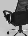 Компьютерное кресло TopChairs Benefit офисное черное, обивка из сочетания экокожи, сетки и текстиля, механизм качани 