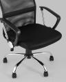 Компьютерное кресло TopChairs Benefit офисное черное, обивка из сочетания экокожи, сетки и текстиля, механизм качани 