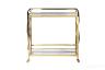 GY-CRT8164GOLD Стол-тележка сервировочн ст.прозр/золото 80*40*83 