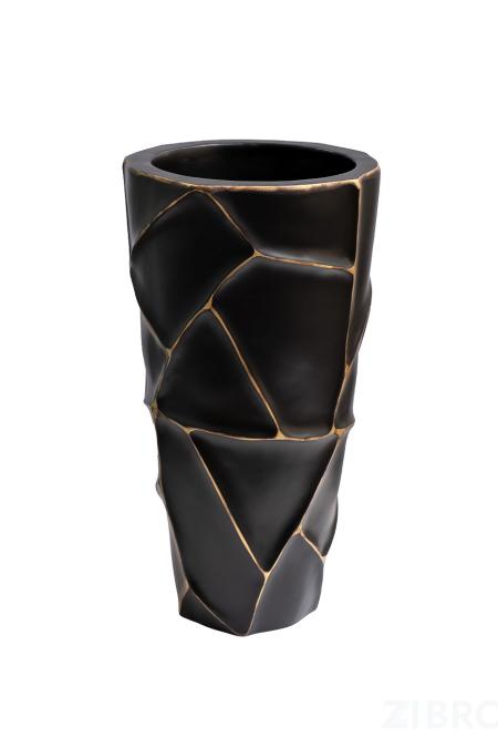 ZSC872-19BL-GL Кашпо d26*48см черное с золотом 