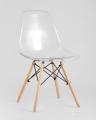 Eames стол стеклянный D80, 2 стула прозрачных 