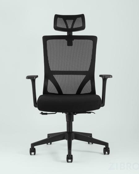для руководителя TopChairs Local офисное черное обивка сетка ткань крестовина пластик 