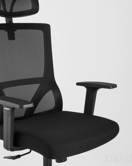 для руководителя TopChairs Local офисное черное обивка сетка ткань крестовина пластик 
