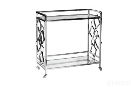GY-CRT8164 Стол-тележка сервировочная стекло прозр/хром 80*40*83 