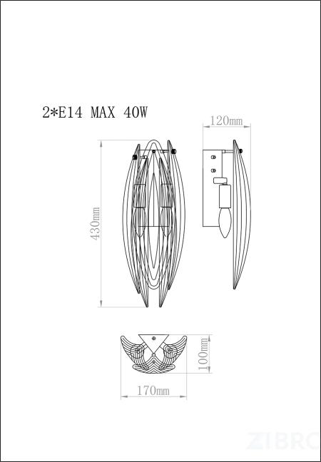 K2KG02W-2G Бра 14*43см 