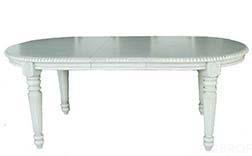 Стол HNDT - 4280 SWL MK-1103-WS обеденный раскладной (цвет патины: серебро) 107х163(204)х77 см Античный белый 