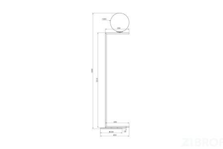 K2GF-825BR Торшер 38*38*185см 