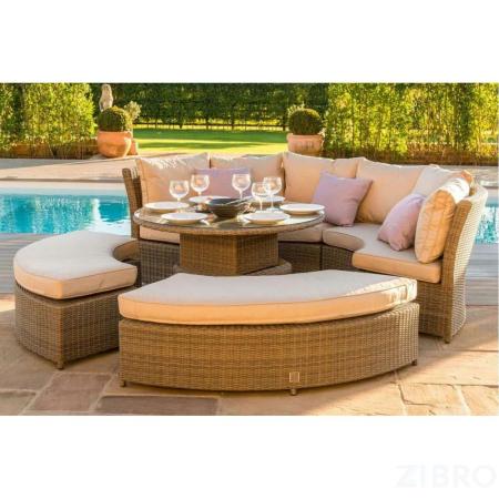 Диван-трансформер из искусственного ротанга со столом AFM-350B Beige 