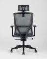 для руководителя TopChairs Local офисное серое обивка сетка ткань крестовина пластик 