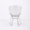 Bertoia хромированный металл с белой подушкой из экокожи 