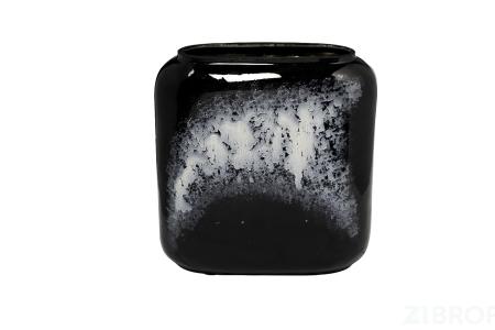 71PN-5186 Ваза стеклянная серо-черная 23*9*23,5см 