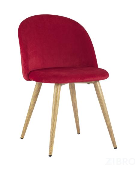 Стул Лион красный, сиденье и спинка из красного велюра, каркас оцинкованный металл с принтом под нату 