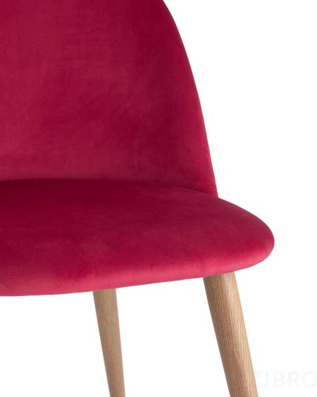 Стул Лион красный, сиденье и спинка из красного велюра, каркас оцинкованный металл с принтом под нату 