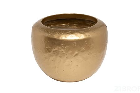 ZS2063-26GL Кашпо с фактурной поверхностью  золото d35*26см 