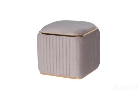 102AN-PUF-1300-SER Пуф Glarus, велюр серый 45*45*45 см 
