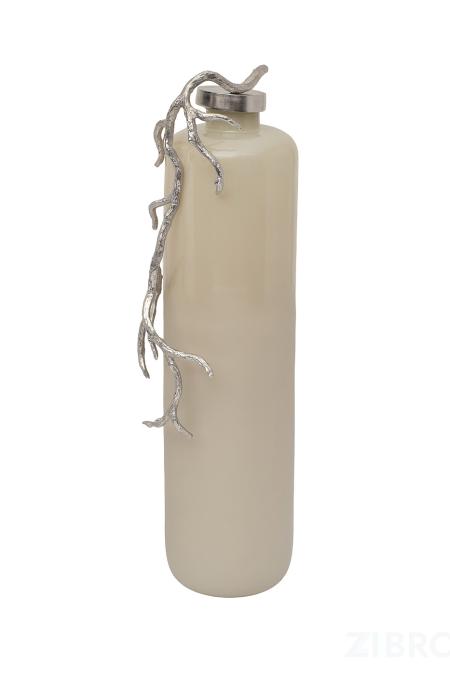 71PN-52158 Ваза стеклянная с металлич. декором d23*89,5см 
