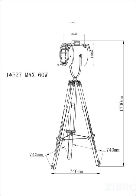 K2KM018F Торшер 31*45*170см 