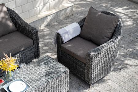 "Кон Панна" кресло из искусственного ротанга, цвет графит 