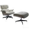 Кресло EAMES LOUNGE CHAIR и оттоманка EAMES LOUNGE CHAIR бежевые 
