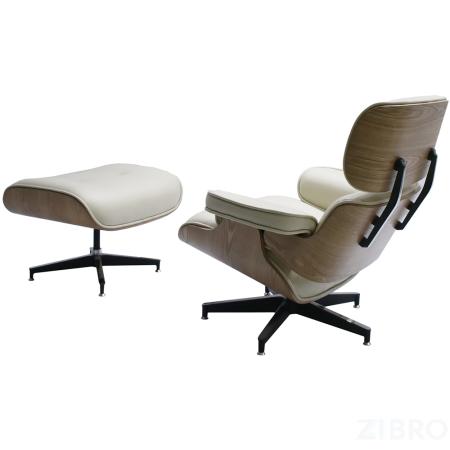 Кресло EAMES LOUNGE CHAIR и оттоманка EAMES LOUNGE CHAIR бежевые 