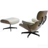 Кресло EAMES LOUNGE CHAIR и оттоманка EAMES LOUNGE CHAIR бежевые 