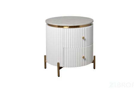 77IP-GD009-TUMB/1 Тумбочка 2 ящика с мраморной столешницей d51*55см 