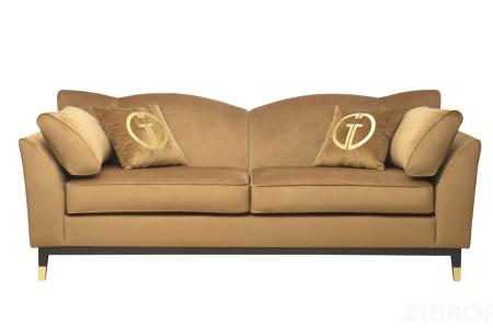 Диван Siena трехм.без мех.,велюр золотой Colt004 228*92*92см 