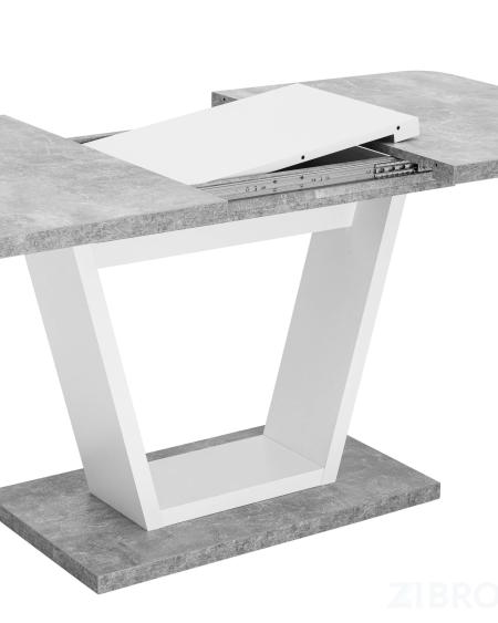 Стол обеденный Vector раскладной 120-160*80 бетон/белый 