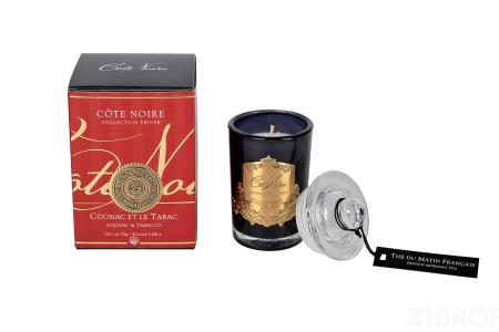 96CN7524 Свеча ароматическая Cognac/Tobacco в стакане в упаковке 75 гр. 
