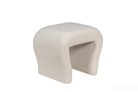 GY-08717 Банкетка букле белый d54*40,5*45,5см 