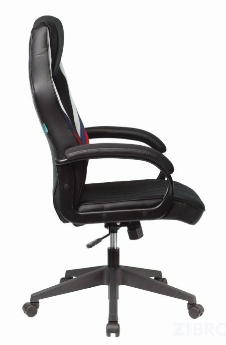 компьютерное игровое Бюрократ VIKING 3 AERO RUS белый/синий/красный черный обивка экокожа/ткань 