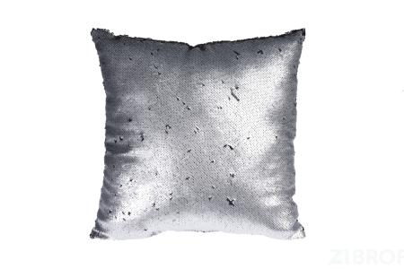 ASH507010 Подушка с пайетками серебристый/черный 45*45см 